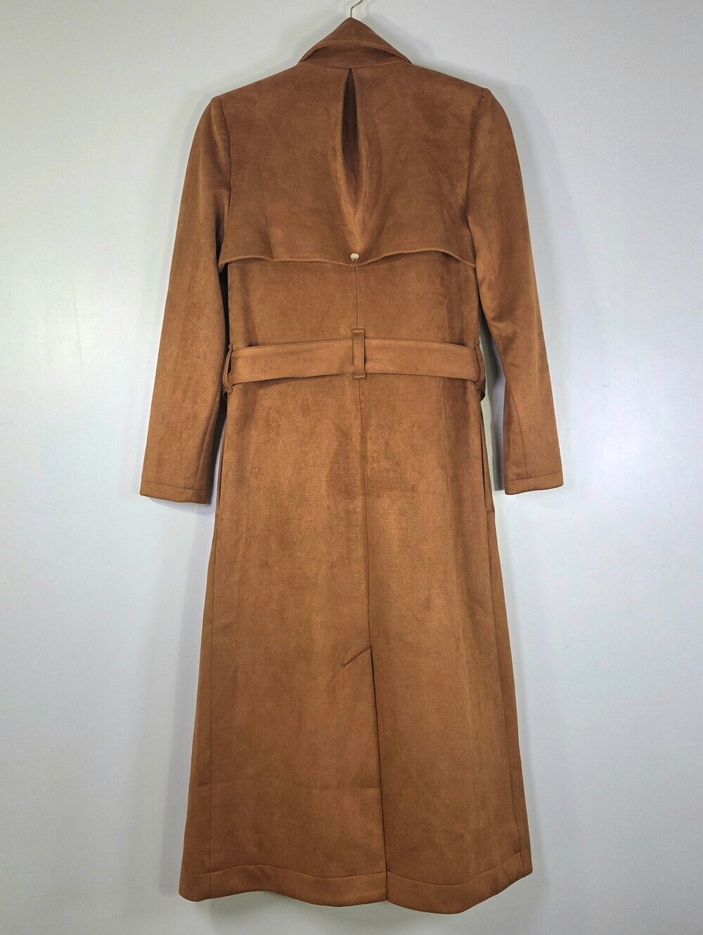 HOUSE OF CB LONDON FAUX SUEDE BELTED TRENCH COAT. - Picture 4 of 6